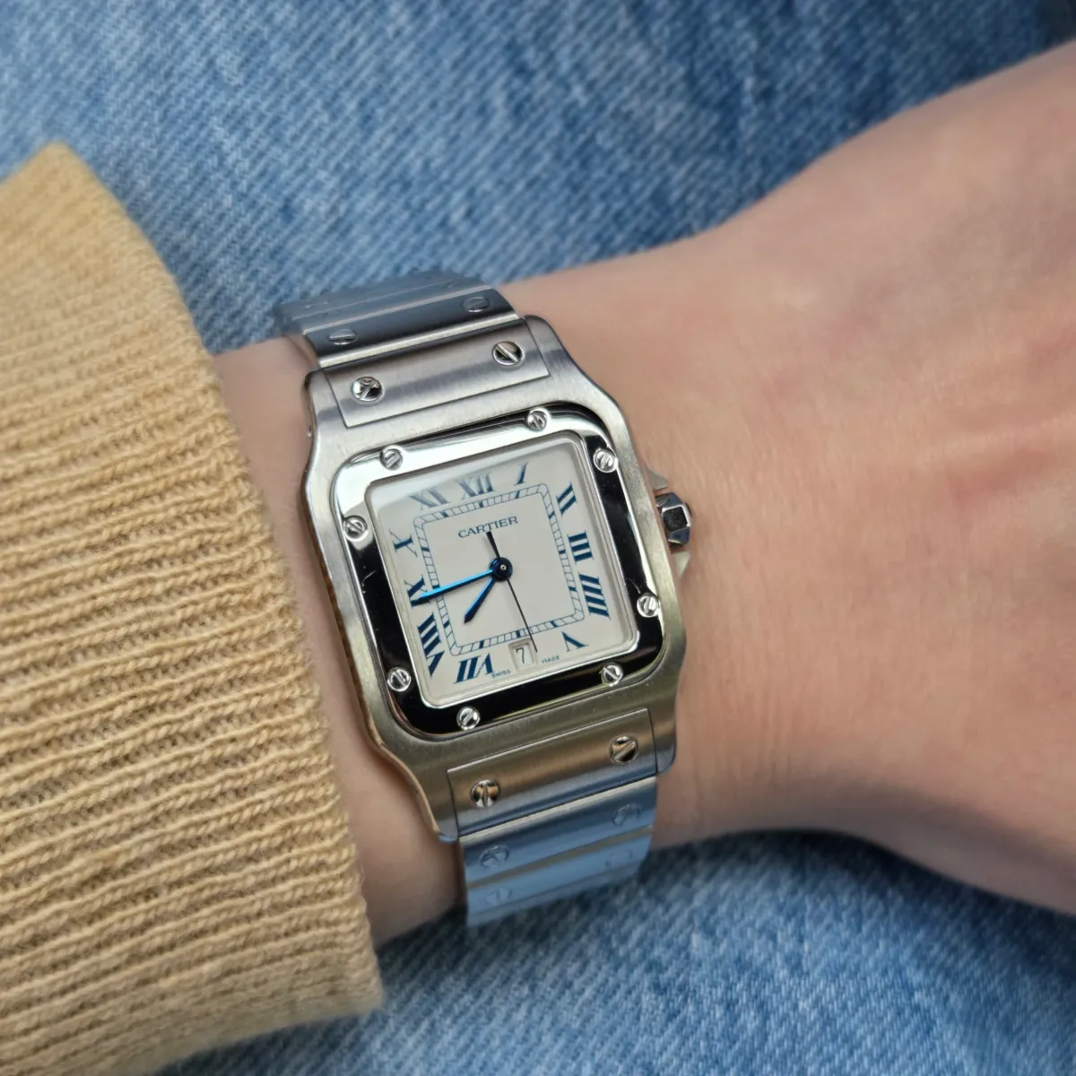 Cartier(까르띠에) Santos Galbée LM Blue Roman W20018D6