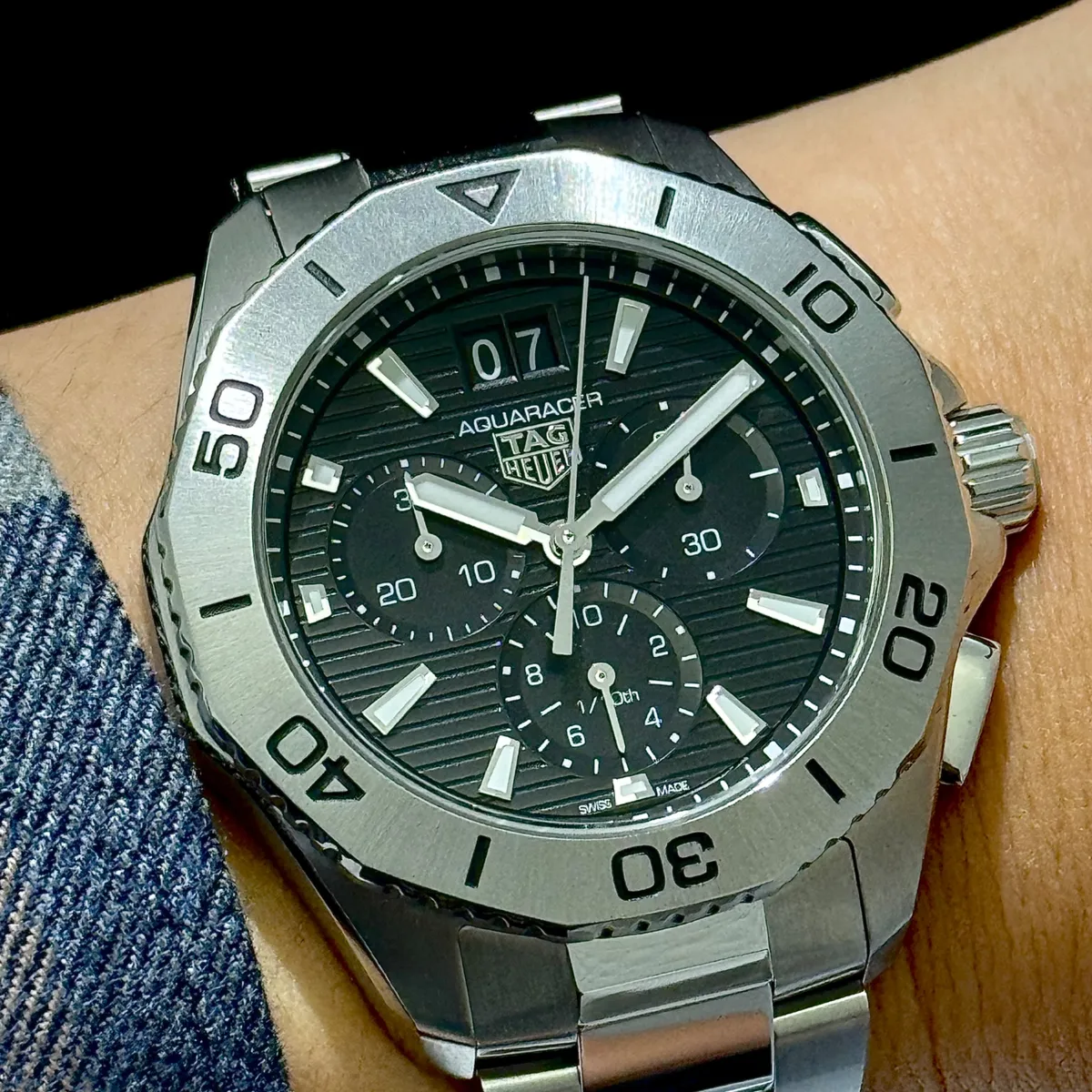 TAG Heuer(태그호이어) 아쿠아레이서 프로페셔널 200 크로노그래프, 40 mm, 스틸 CBP1110.BA0627